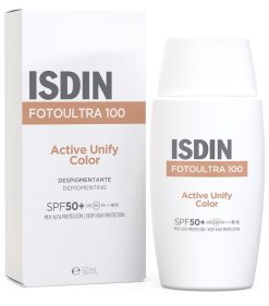ISDIN FotoUltra 100 Active Unify Color Fotoprotettore Viso Colorato Anti Macchie SPF50+ 50 ml