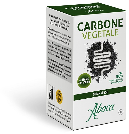 Carbone Vegetale Integratore Naturale per Gonfiore e Flatulenza 30 Compresse - Carbone Vegetale Integratore Naturale per Gonfiore e Flatulenza 30 Compresse