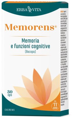 Memorens Capsule Integratore per Memoria Concentrazione e Funzioni Cognitive con Bacopa ed Eleuterococco 30 Capsule