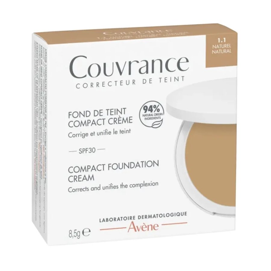 Avène Couvrance Fondotinta Compatto in Crema 1.1 Natural 8,5 g - Avène Couvrance Fondotinta Compatto in Crema 1.1 Natural 8,5 g