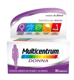 Multicentrum Donna Multivitaminico e Multiminerale Completo per Donne fino a 50 Anni 60 Compresse