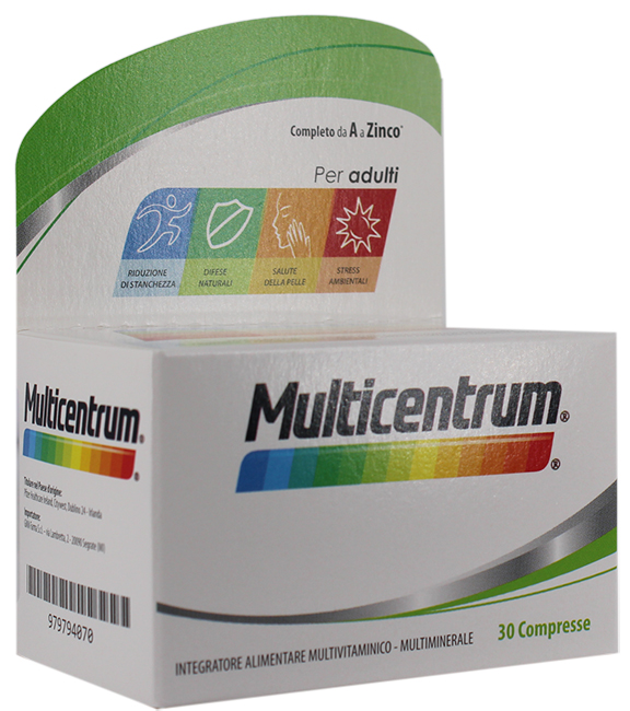 Multicentrum Adulti Multivitaminico e Multiminerale Completo 30 Compresse - Multicentrum Adulti Multivitaminico e Multiminerale Completo 30 Compresse