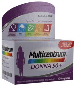 Multicentrum Donna 50+ Multivitaminico e Multiminerale Completo GMM Importazione 30 Compresse