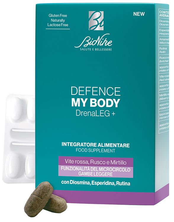 BioNike Defence My Body Drena Leg+ Integratore Circolazione Venosa Gambe Pesanti Microcircolo 60 Compresse - BioNike Defence My Body Drena Leg+ Integratore Circolazione Venosa Gambe Pesanti Microcircolo 60 Compresse