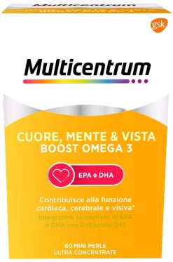 Multicentrum Boost Omega 3 Cuore Mente e Vista 120 Capsule EPA DHA Coenzima Q10