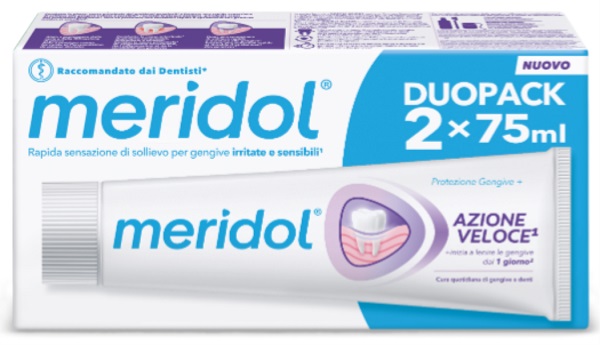 Meridol Dentifricio Azione Veloce Protezione Gengive e Carie Bipack 2 x 75 ml - Meridol Dentifricio Azione Veloce Protezione Gengive e Carie Bipack 2 x 75 ml