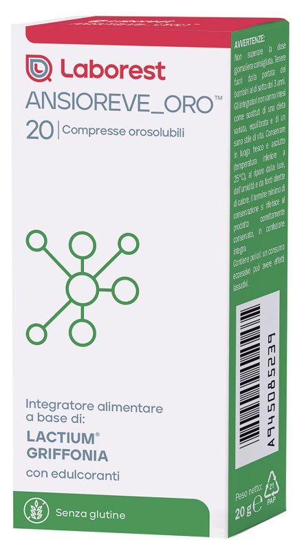 Ansioreve Oro Integratore per Tono dell’Umore con Lactium e Griffonia 20 Compresse Orosolubili - Ansioreve Oro Integratore per Tono dell’Umore con Lactium e Griffonia 20 Compresse Orosolubili