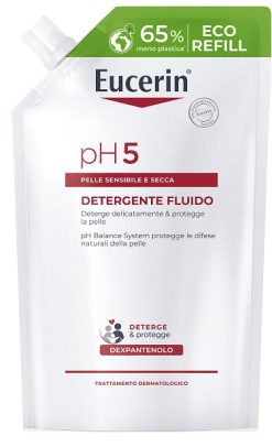 Eucerin pH5 Detergente Fluido Viso e Corpo Pelle Sensibile Refill 400 ml