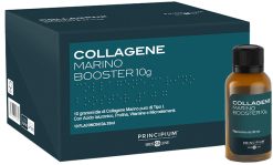 Principium Collagene Marino Booster 10 g con Acido Ialuronico Naticol e Vitamine 10 Flaconcini