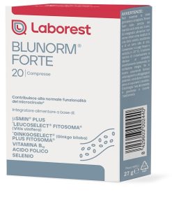 Blunorm Forte Integratore per Microcircolo e Circolazione con Diosmina Vite Rossa e Ginkgo 20 Compresse