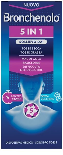 Broncheolo 5 in 1 Sciroppo per Tosse Secca e Grassa Adulti e Bambini 120 ml