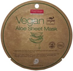 Purederm Maschera Vegana Aloe Maschera Viso Lenitiva e Idratante 23 g