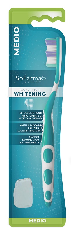 SoFarma Spazzolino Whitening Setole Medie con Inserto Lucidante
