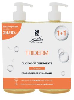 BioNike Triderm Detergente Emolliente Viso e Corpo Pelle Secca Bipack 2 x 750 ml