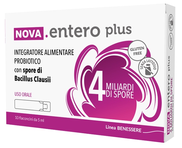 Nova Entero 4 Miliardi Probiotico con Bacillus clausii UBBC-07 10 Flaconcini - Nova Entero 4 Miliardi Probiotico con Bacillus clausii UBBC-07 10 Flaconcini