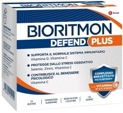 Bioritmon Defend Plus Integratore Difese Immunitarie con Vitamina C D Lattoferrina e Zinco 14 Bustine