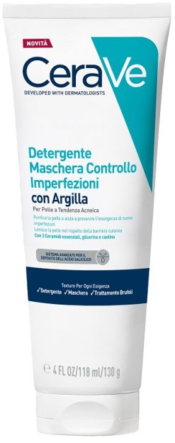 CeraVe Detergente Maschera Imperfezioni 3 in 1 con Acido Salicilico 2% 118 ml