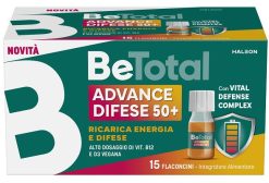Be-Total Advance Difese 50+ Integratore Energia e Difese Immunitarie con Vitamine B D3 e Zinco 15 Flaconcini