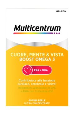 Multicentrum Omega Boost Omega 3 EPA DHA con Coenzima Q10 60 Mini Perle