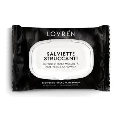 Lovrén Salviette Struccanti Waterproof Viso Occhi e Labbra Pelle Sensibile 20 Pezzi