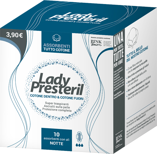 Lady Presteril Cotton Power Pocket Assorbenti Notte con Ali 100% Cotone 10 Pezzi - Lady Presteril Cotton Power Pocket Assorbenti Notte con Ali 100% Cotone 10 Pezzi