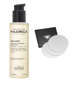 Filorga Huile Démaquillante Olio Struccante Viso e Occhi 150 ml con 3 Dischetti di Cotone