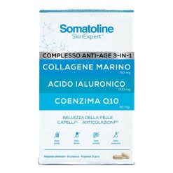 Somatoline Collagene Complesso Anti-Age 3-in-1 con Acido Ialuronico Coenzima Q10 e Collagene Marino 60 Compresse
