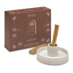 Nasoterapia Kit Palo Santo del Perù con 2 Legnetti e Piattino per Meditazione e Yoga