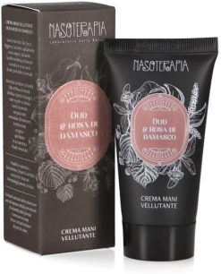 Nasoterapia Oud e Rosa di Damasco Crema Mani Vellutante 50 ml con Burro di Karité e Olio d'Oliva