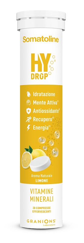 Somatoline Hydrop Limone Integratore Magnesio Potassio e Vitamine B6 B12 e C 20 Compresse Effervescenti - Somatoline Hydrop Limone Integratore Magnesio Potassio e Vitamine B6 B12 e C 20 Compresse Effervescenti